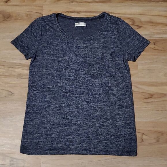 🔺️Abercrombie & Fitch Blue Flowy Short Sleeve Top XSmall - Picture 1 of 7